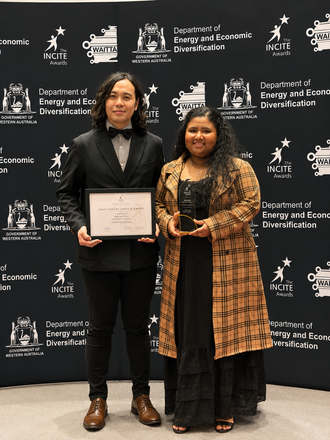 Pattricia Ruth Das accepting the Lead Judges' Choice Award at the 35th INCITE Awards